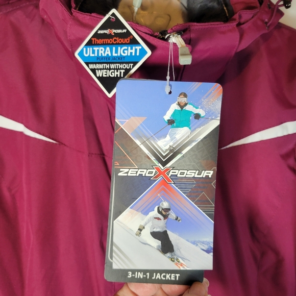 ZeroXposur maroon Berry 3 in 1 performance jacket Size Small NWT - Picture 10 of 12
